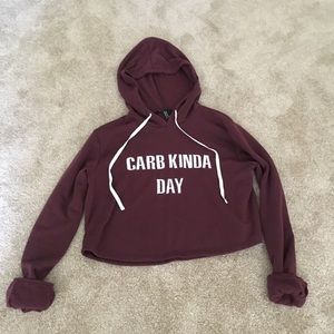 Maroon Cropped Hoodie